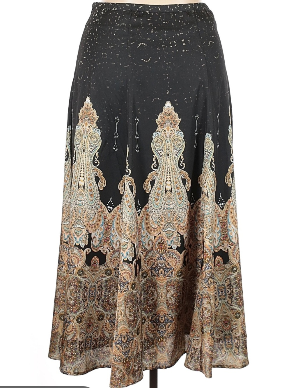 STUNNING Soft Surroundings
Chic Black & Tan Moroccan Paisley
Maxi Skirt SZ M